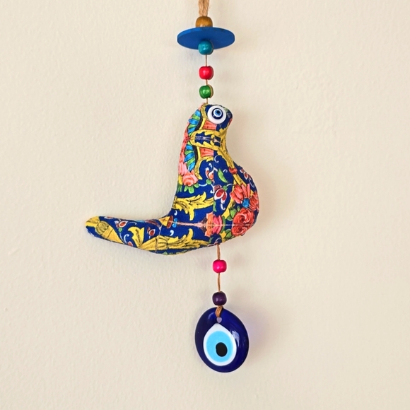 Wall Decorating Amen Bird Blue Evil eyes 12"×5" - Picture 1 of 8